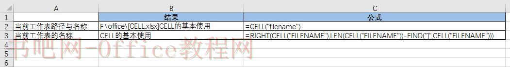 CELL函数怎么提取工作表名称