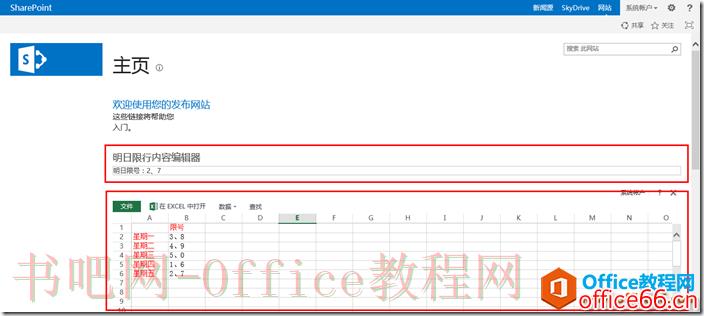 SharePoint Excel Services ECMAScript 示例之明日限行