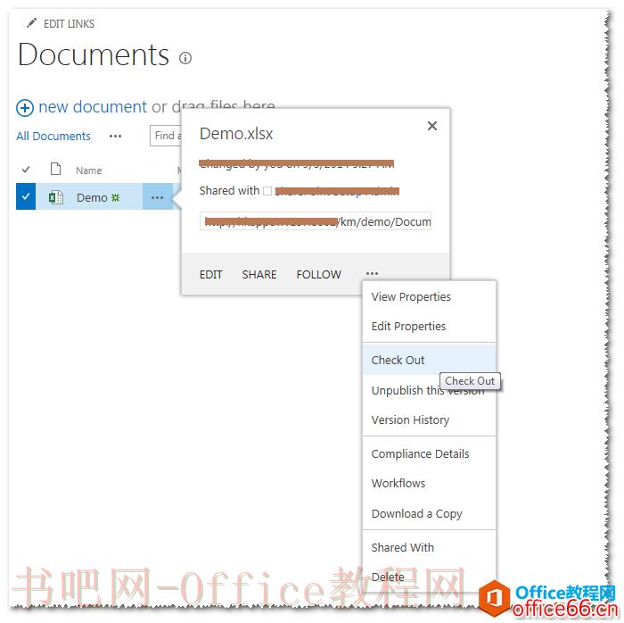 SharePoint 如何操作文档库ECB菜单